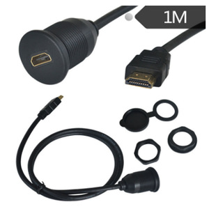 Câble HDMI 1M Mâle vers Femelle Connecteur Audio Vidéo pour Voiture Étanche pour Utilisation sur Tableau de Bord - Product Image 1