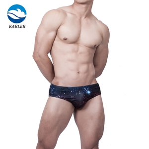 Montato Slip Sexy di Nuotata Nero Pixel Mosaico Piazza di Stampa Pantaloncini Da Bagno <span class=keywords><strong>Uomo</strong></span> Swim Brief Costume Da Bagno - Product Image 2