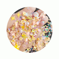 Perles orange clair sans trou, fleurs en argile, tranches d'argile, fleurs scintillantes, étoiles, mélange de paillettes en argile polymère, confettis pour projets de bricolage