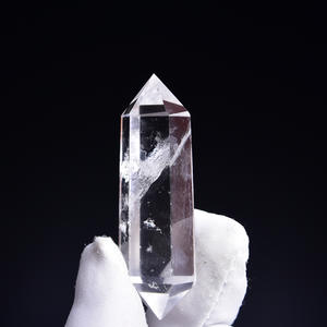 Coluna <span class=keywords><strong>Hexagonal</strong></span> de Cristal Branco <span class=keywords><strong>Natural</strong></span> com Ponta Dupla, Pedra Bruta Polida, Pingente de Joias para Ocasiões de Casamento na China, Atacado - Product Image 4