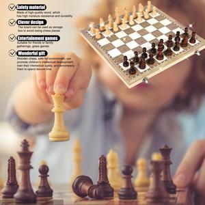 Custom High Quality 3 in 1 Foldable Natural Wood <strong>Chess</strong> Board <strong>Set</strong> With Poker <strong>Set</strong> <strong>Novelty</strong> Board Game Company Promotion Gifts - Product Image 3