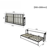 Lit pliant portable multifonctionnel de taille unique au design moderne, mécanisme de lit pliant pour enfants