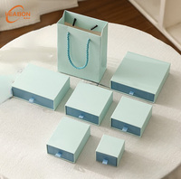 Boîte à tiroir coulissant personnalisée avec logo, en carton rigide recyclable, doublure en éponge, pelliculage mat, pour bijoux, bagues, cadeaux de mariage