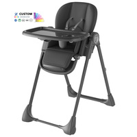 Chaise haute en plastique compacte portable pour bébé Design pliable facile et réglable pour manger pendant 0-12 mois