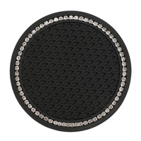 Fabrik Auto Interieur Dekore Auto Wasser becher Untersetzer Cup Pad Weiche Silikon kautschuk Anti-Rutsch Strass Autos Cups Mat