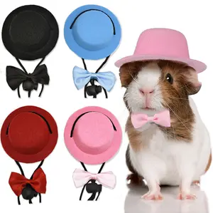 Fábrica Por Atacado Venda Quente Guiné Porco Roupas Pequeno Animal Legal Kawaii Chapéu Laço Para Hamster Ferret Gato