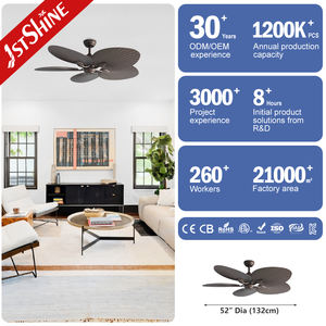 1stshine 52インチDCモーター省エネ5 ABSブレードトロピカルスタイルアンチ蚊DC天井ファン屋内用 - Product Image 3