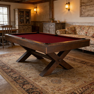 Mesa de Billar de Madera Maciza con Cojín de Pizarra y Bolsillos de Cuero Genuino, Juguete Competitivo Interactivo para Padres e Hijos - Product Image 1