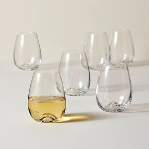 Juego de copas de vino clásicas sin tallo de cristal con llantas pulidas al fuego sopladas a mano de <span class=keywords><strong>Toscana</strong></span> - Product Image 2
