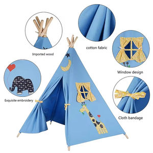 Coton personnalisé polyester T/C Oxford enfants intérieur en bois impression numérique tissu mignon indien <span class=keywords><strong>tipi</strong></span> tente de jeu - Product Image 4