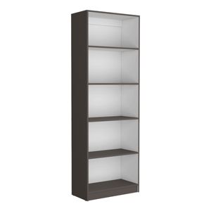 DB Vinton Bibliothèque à 4 niveaux Solution de rangement moderne gris mat/blanc pour bureau et salon Design pliable en plastique et métal - Product Image 3