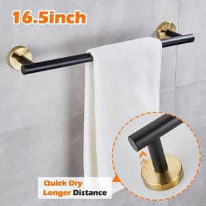 Accesorios de lujo para baño, accesorios de Metal y acero inoxidable para baño, organizador, color negro y dorado, para Hotel - Product Image 3