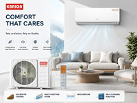 Climatiseur Split KANION 12000 BTU Inverter R32 Eco Mural Réversible Pompe à Chaleur 220-240V 50Hz Salon Chambre Bureau