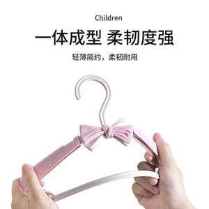 Perchas de Plástico para Niños, Color Rosa con Diseño de Lazo, Organizador de Ropa, Tipo Gancho, Forma Rectangular - Product Image 5
