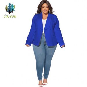 <span class=keywords><strong>Blazer</strong></span> Casual da Donna Tinta Unita Taglie Forti con Risvolto a Strato Singolo, Giacca da Ufficio Quotidiana - Vendita all'Ingrosso - Product Image 2