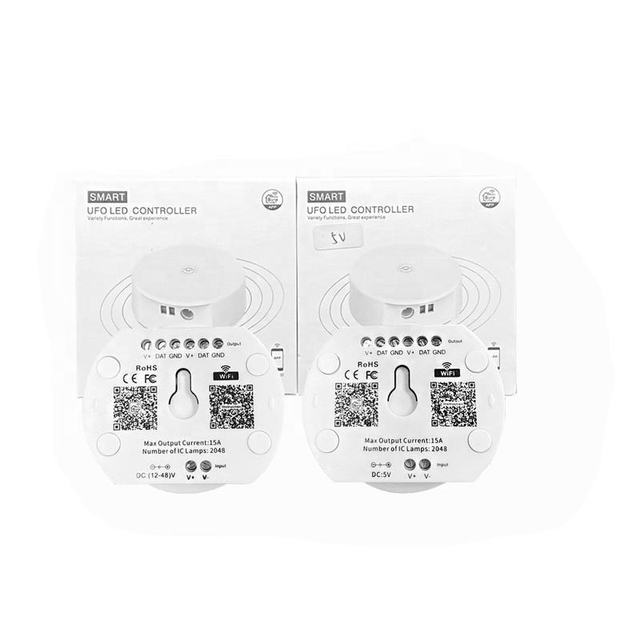 UFO-WIFI 40M Remote Distance DC12-48V 2-Year Warranty Led Strip UFO Smart RGB/RGBW WiFi Controller 120-480W Max Load for Led