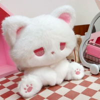 Niedliche, schläfrige Katzen-Plüschfigur, weiches Spielzeug, Cartoon-Sitzpuppe, Greifautomaten-Emote, kleiner Katzenfreund, Polyester PP-Baumwolle