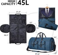 Échantillon Gratuit : Sac à Vêtements Tendance Anti-Poussière en Nylon Recyclable 20L Grande Capacité avec Fermetures Éclair pour Costumes, Robes et Voyages de Fin de Semaine