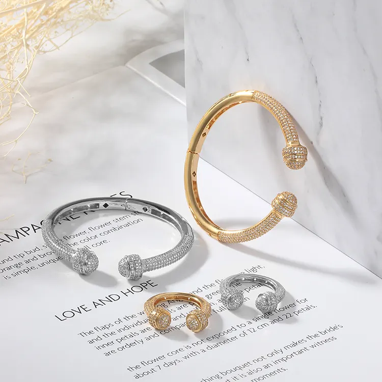 japan fashion luxury jewelry set,lady bangle and ring