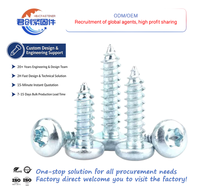 GB2670.1 Metric Blue White Zinc Plated Torx Pan Head Hardened Sharp Tip Anti-Theft Self Tapping Screws Class 4.8