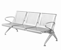 Chaise d'hôpital 3 places Zone d'attente Accoudoirs Chaise d'attente en acier inoxydable Chaise de patient