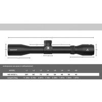 Lunette de visée Discoveryopt MS 4X32-L avec tube de 25,4 mm, deuxième plan focal, antichoc, pour extérieur, avec anneaux de montage