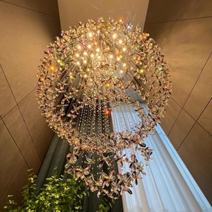 Lustre suspendu en verre exquis de conception <span class=keywords><strong>rustique</strong></span> traditionnelle et lustre décoratif long pour le projet de lumières personnalisées de salon - Product Image 2