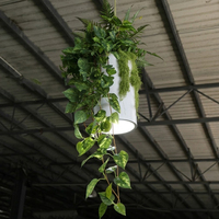Luminaire suspendu LED décoratif pour bureau, plafonnier commercial pour hall d'accueil et salle de repos, avec plantes artificielles