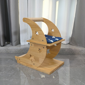 Mond Massivholz Katzen Kletter rahmen Haustier Bett Nest Katze Kratz baum Sisal Katze Rahmen Haustier liefert - Product Image 2