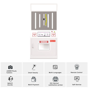 Kiosque photomaton à lumières Led réglables Kiosque photo pour activités de plein air avec pièces de monnaie Cabine photo selfie à distance avec autocollant de gestion - Product Image 3