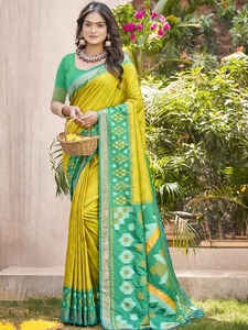 Saree de seda Pocha Palli con estampado floral perfecto para todos los eventos - Product Image 5