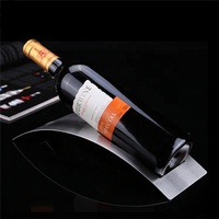 Porte-bouteille de vin en acier inoxydable en forme d'arche, support de présentation de vin en métal pour table, décoration d'intérieur, avec boîte de couleur