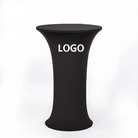 Pas de nappe quantité minimale de commande intérieur extensible Spandex impression personnalisée Logo barre de fête haut Cocktail couverture de Table ronde
