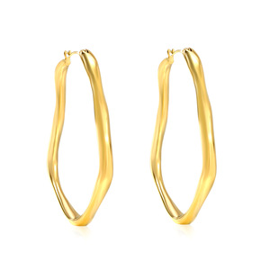 Stainless Steel Geometric Hoop <b>Earrings</b> EA324501S EA332001S EA332001G Party Gift Fashion Jewelry - Product Image 5