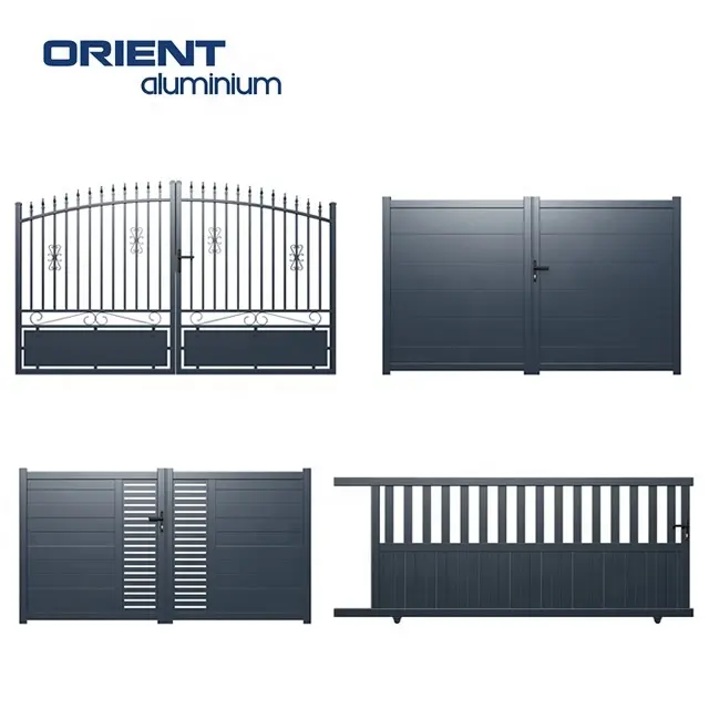 Hot sale classic design metal gate system aluminium electric sliding gates European style metal privacy gate