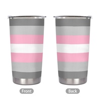 Gobelet isotherme personnalisé en acier inoxydable 20 oz, thème arc-en-ciel gay Demigirl, pour les voyages en voiture, le camping à la plage, les pauses thé au bureau