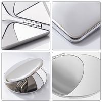 Modern Dayanıklı Küçük Yuvarlak Metal Cep Boyu Özel Logolu Paslanmaz Çelik Çerçeveli El Aynası (Kızlar İçin)