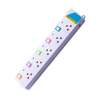 Regleta Profesional de 5 Tomas para Tailandia, 10A 2500W, con Interruptores Individuales de Color, Centro de Alimentación de Escritorio, Blanca
