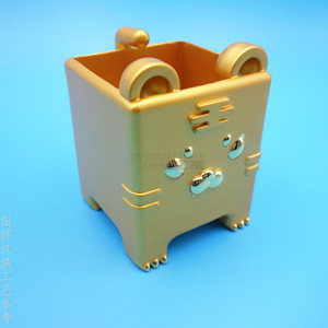 Metal Pen Holder Cartoon Square Matte Gold Desktop Ornament <b>Stationery</b> Storage Box Home Decor <b>Gift</b> - Product Image 2