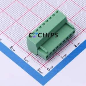 MX2EDGK-2.54-09P-GN01-Cu-Y-A Plug-in Terminal Block P=2.54mm Connector Male Plug 2.54mm Green 9P - Product Image 2