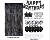27Pcs Rose Or Fête D'anniversaire Fournitures Ensemble Joyeux Anniversaire Bannière Feuille Étoile Coeur Ballons 16 pouces Joyeux Anniversaire Ballon Ensemble