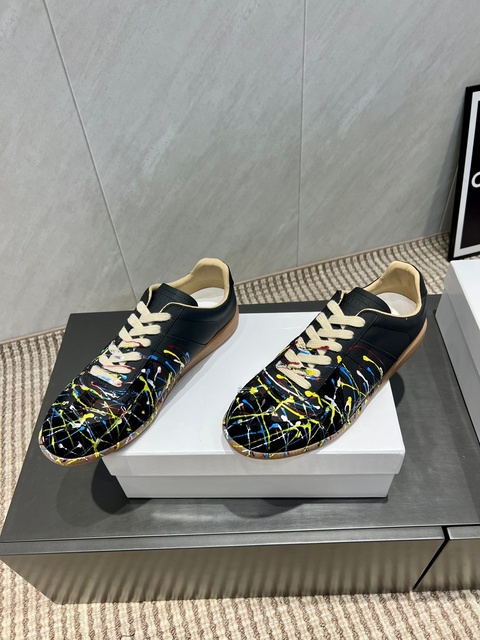Retro Style Leather Couple Sports Shoes, Low Cut Lace up Hand-painted Graffiti Street Fashion Walking Shoes, Men's Shoes