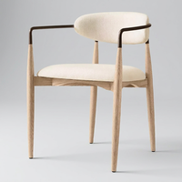 Chaise de salle à manger moderne personnalisée, nouveau design, cadre conique de luxe, acier tubulaire, bois massif, courbe en forme de croissant, chaise de salle à manger commerciale