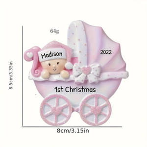 Customized High Quality Baby Carriage Resin <strong>Ornaments</strong> 4-Color Printed New Baby <strong>First</strong> <strong>Christmas</strong> Stroller Cute Hanging <strong>Christmas</strong> - Product Image 6