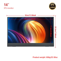 BESTAR 14-Inch Capacitive 16:9 Ultra-Clear Touch Portable Display Monitor New Black 1-Year Warranty Home Student Supports Mobile