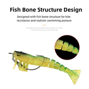 Mồi mềm 9.5cm 8.5g sáng đa nối Tôm Mồi Tôm mềm đa phần móc rigged tôm nước mặn Mồi Câu Cá - Product Image 4