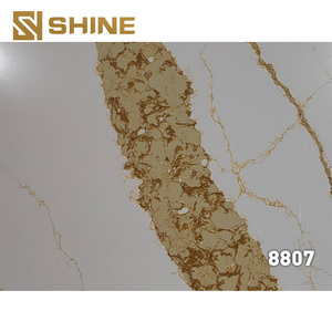 Thiết kế prefab <span class=keywords><strong>Carrera</strong></span> calacatta Trung Quốc gạch Tabletop nhà bếp Countertop nhân tạo slab đá thạch anh - Product Image 4