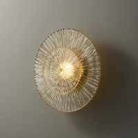 Applique murale LED postmoderne tout en cuivre avec abat-jour en verre rond - Design de luxe pour salon et chambre à coucher