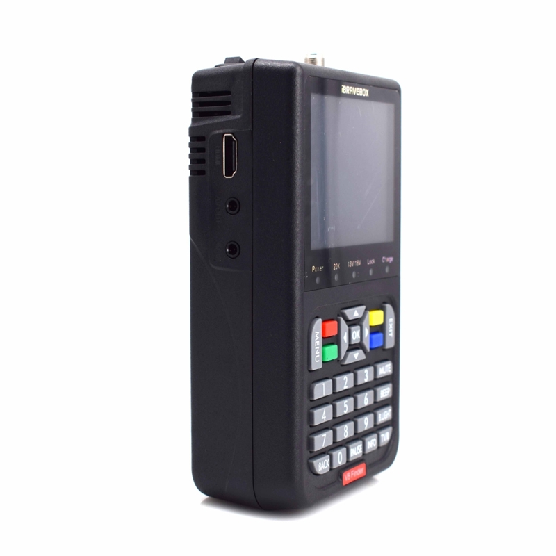 Цифровой прибор для обнаружения спутникового сигнала iBRAVEBOX V8 Finder, цветной ЖК-дисплей 3,5 дюйма, поддержка DVB-совместимости и прямого эфира FTA (черный)