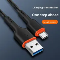 Kabel Data Multi-Konektor Tipe-C Micro USB untuk Ponsel, Pengisian Cepat 2A, Bahan PVC Dua Warna, Konduktor Tembaga Murni, Nylon